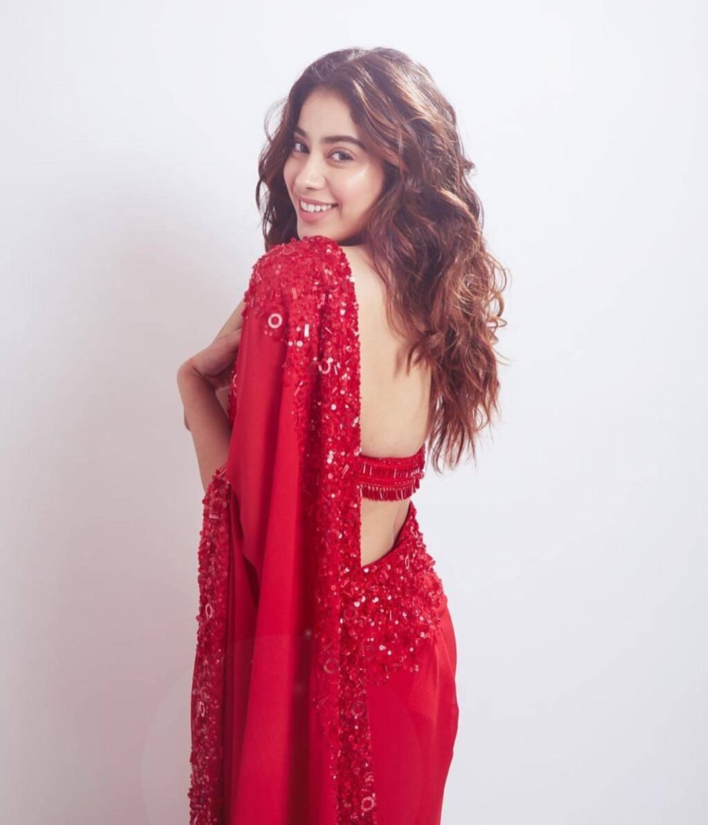 Stunning Janhvi Kapoor in Red Saree: See Her Gorgeous Photos Now!